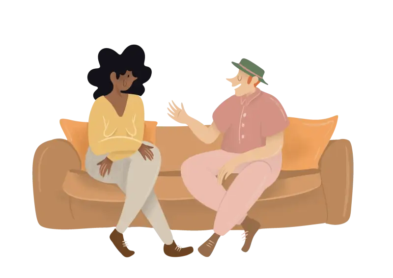 Ilustración de una sesión de terapia psicológica